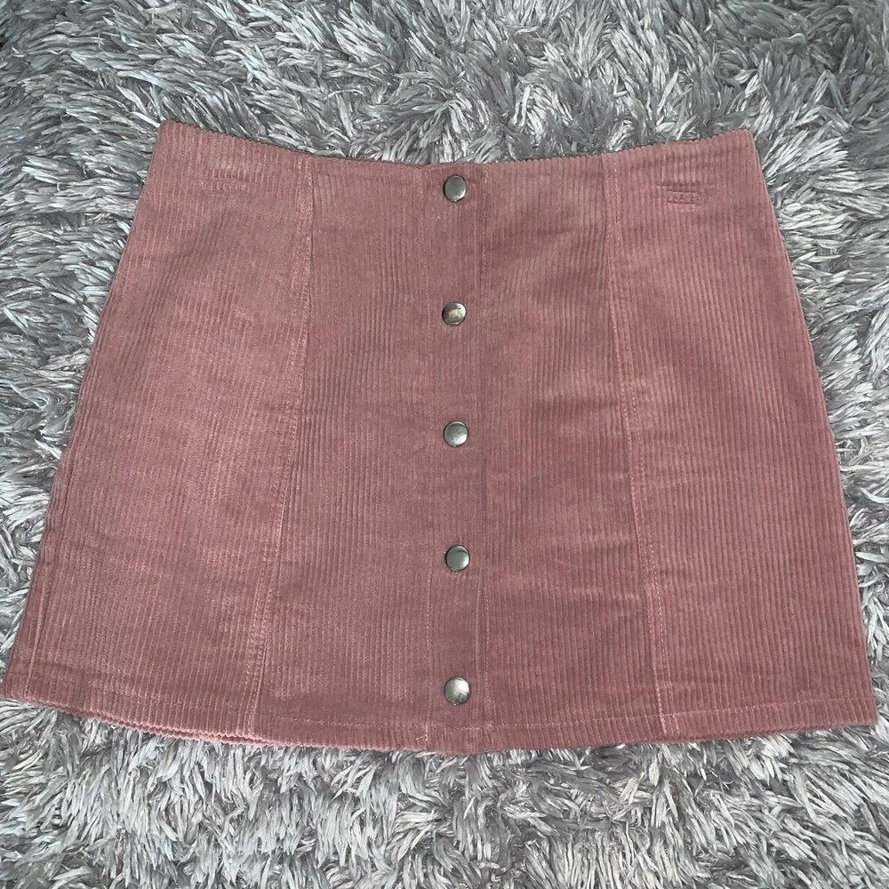 Forever 21 Corduroy Mauve Button Up Skirt - Picture 2 of 2